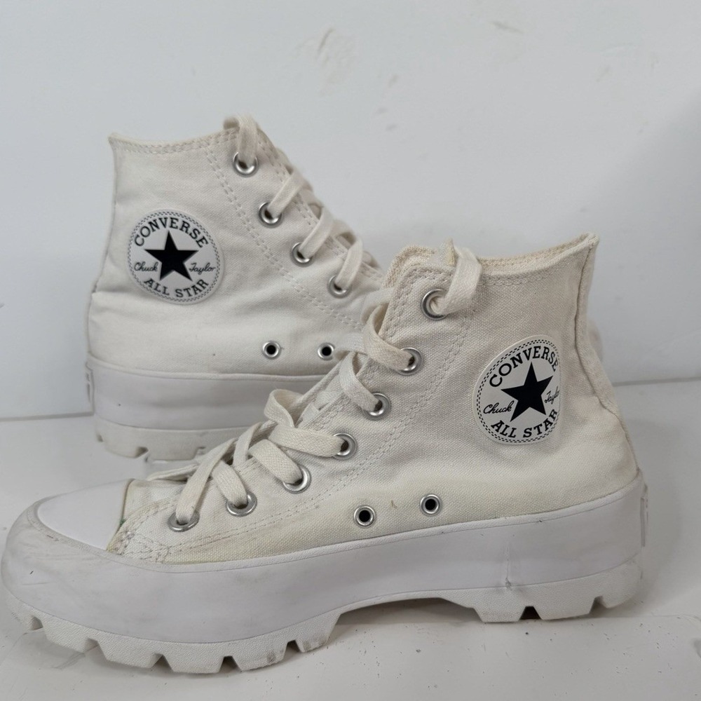 Converse Chuck Taylor All Star Lugged High Top Egret White Women's 7.5